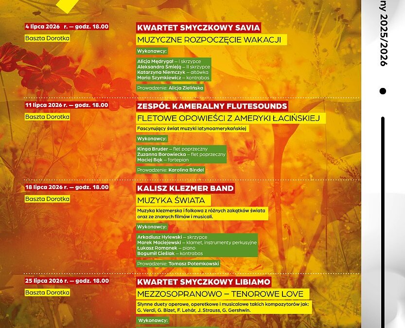 MUZYKA. Letnie koncerty festiwalowe